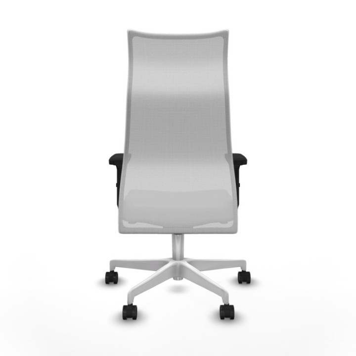 Albacete malla sincro malla blanca similpiel blanco brazos 2D base blanca ruedas 65 mm nailon