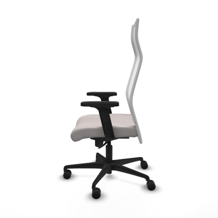 Albacete malla sincro malla blanca similpiel blanco brazos 2D base nailon ruedas 65 mm nailon