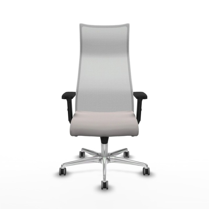 Albacete malla sincro malla blanca similpiel blanco brazos 2D base aluminio ruedas 65mm engomadas