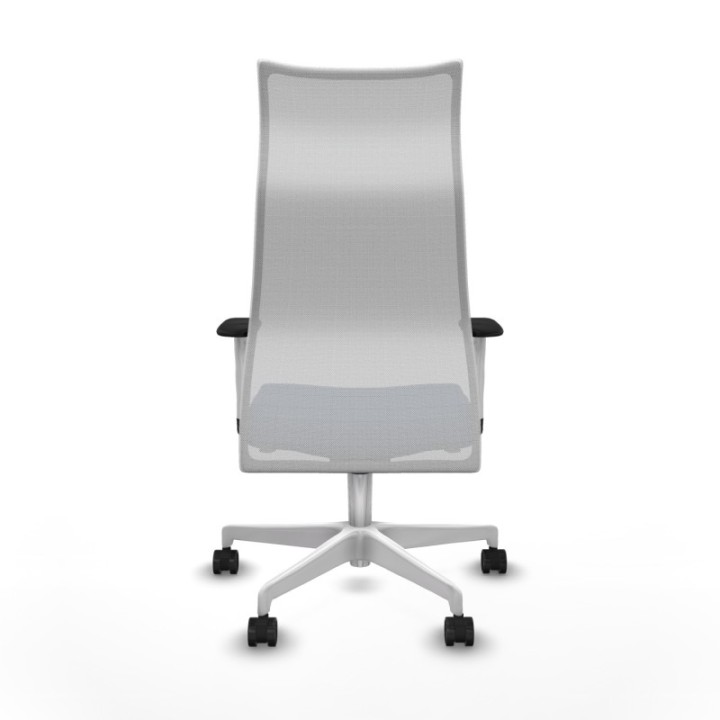 Albacete malla sincro malla blanca similpiel azul marino brazos blancos base blanca ruedas 65 mm nailon