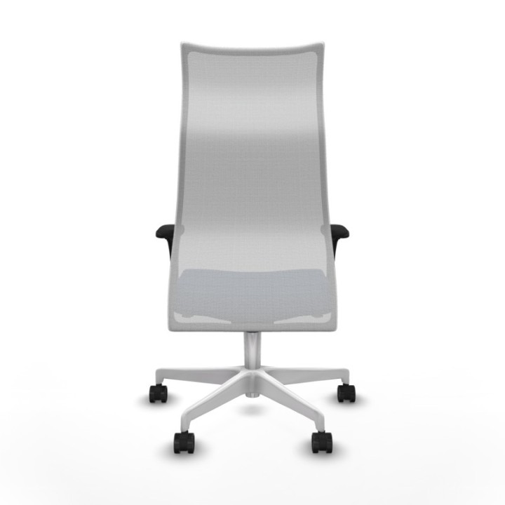 Albacete malla sincro malla blanca similpiel azul marino brazos 1D base blanca ruedas 65 mm nailon