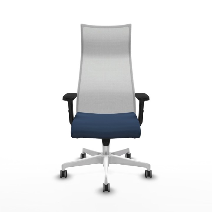 Albacete malla sincro malla blanca similpiel azul marino brazos 2D base blanca ruedas 65mm engomadas