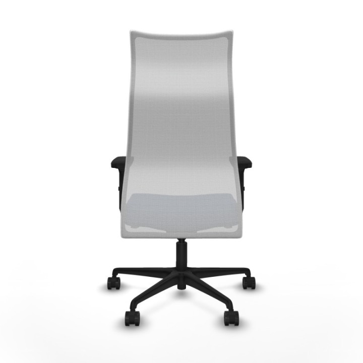 Albacete malla sincro malla blanca similpiel azul marino brazos 2D base nailon ruedas 65 mm nailon