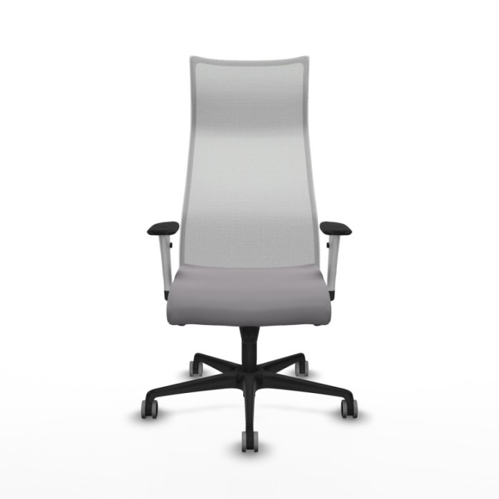 Albacete malla sincro malla blanca similpiel gris brazos blancos base nailon ruedas 65mm engomadas