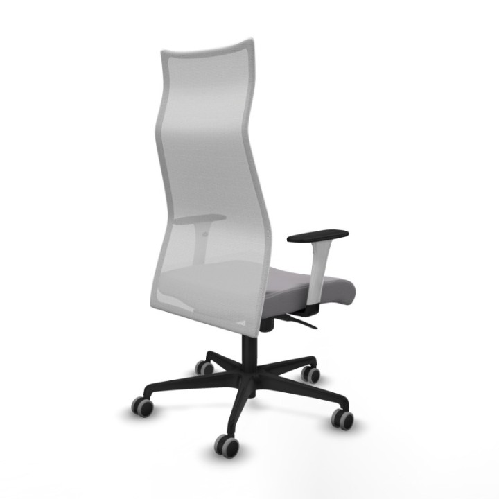 Albacete malla sincro malla blanca similpiel gris brazos blancos base nailon ruedas 65mm engomadas