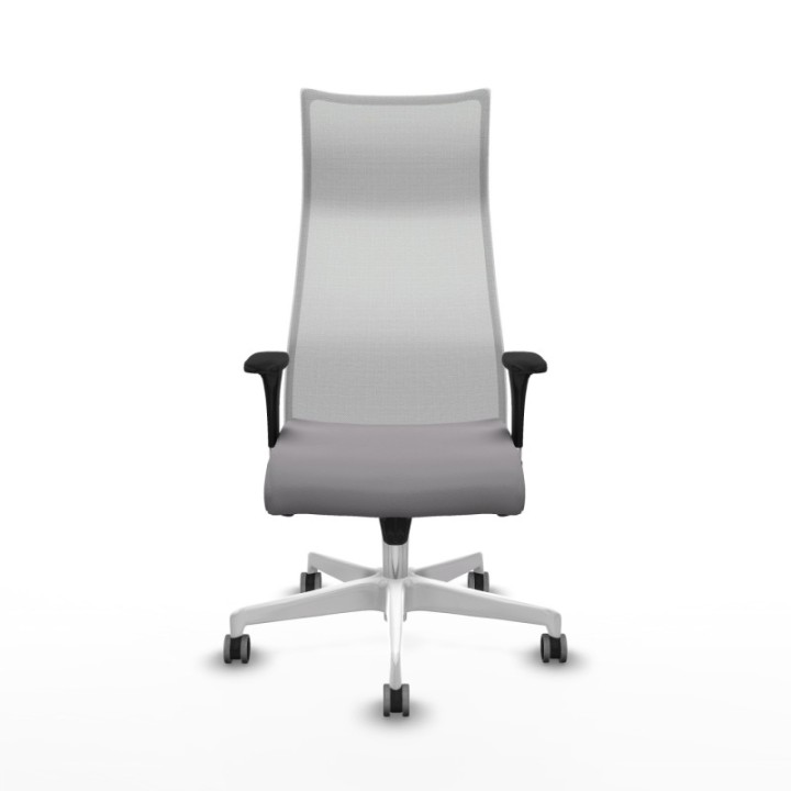 Albacete malla sincro malla blanca similpiel gris brazos 1D base blanca ruedas 65mm engomadas