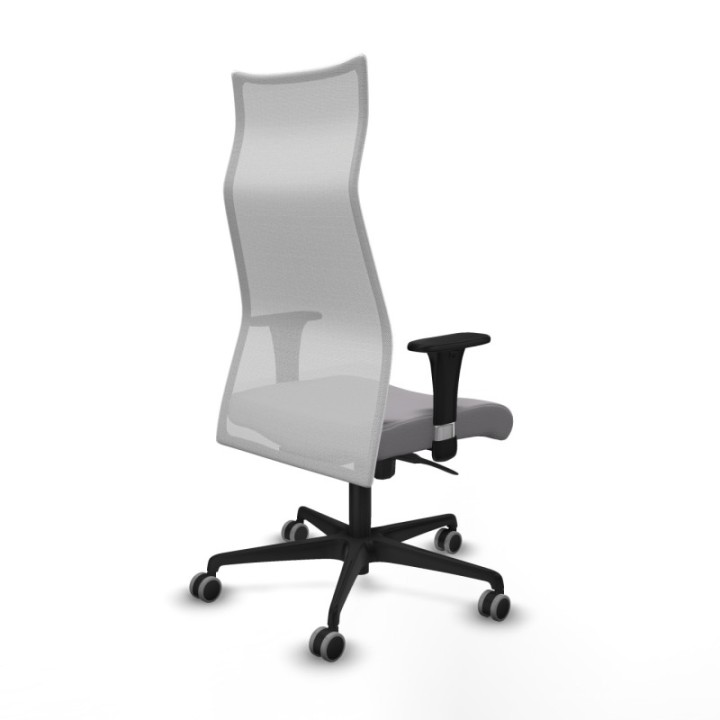 Albacete malla sincro malla blanca similpiel gris brazos 1D base nailon ruedas 65mm engomadas