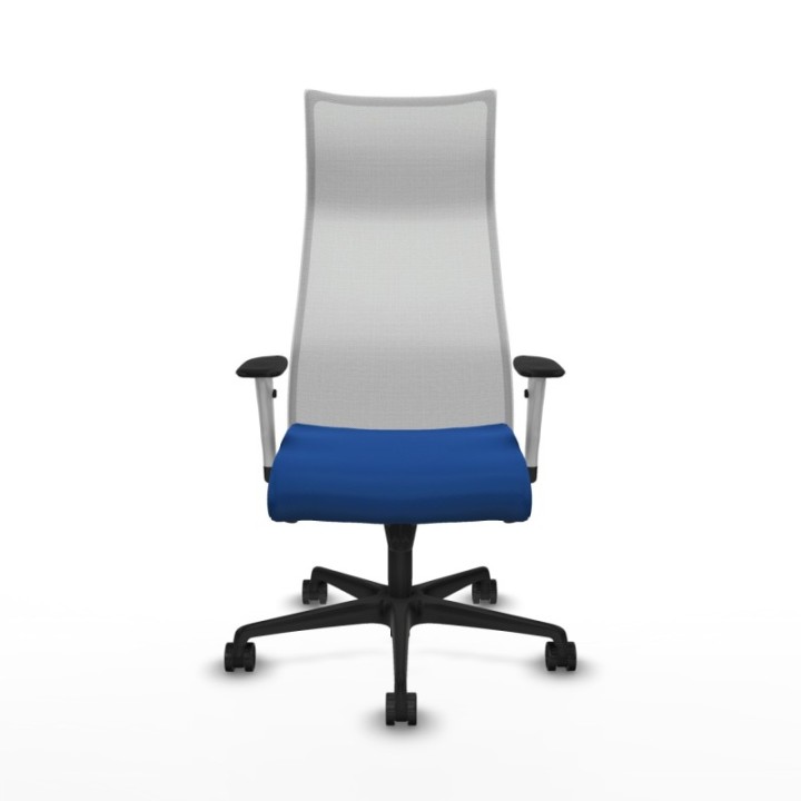 Albacete malla sincro malla blanca similpiel azul brazos blancos base nailon ruedas 65 mm nailon