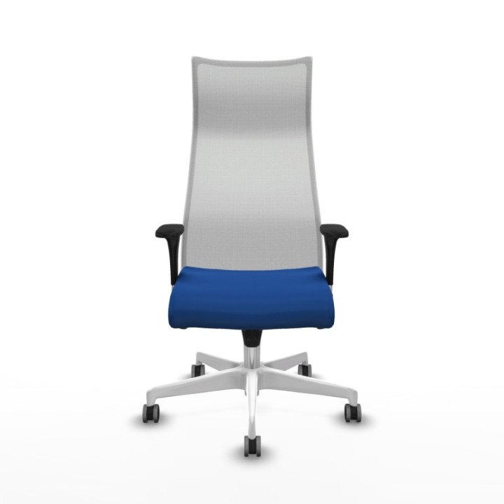 Albacete malla sincro malla blanca similpiel azul brazos 1D base blanca ruedas 65mm engomadas