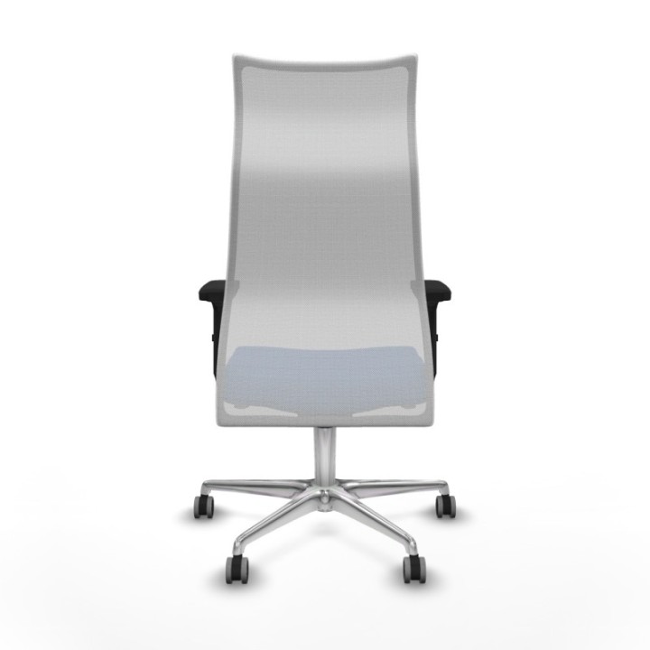 Albacete malla sincro malla blanca similpiel azul brazos 2D base aluminio ruedas 65mm engomadas