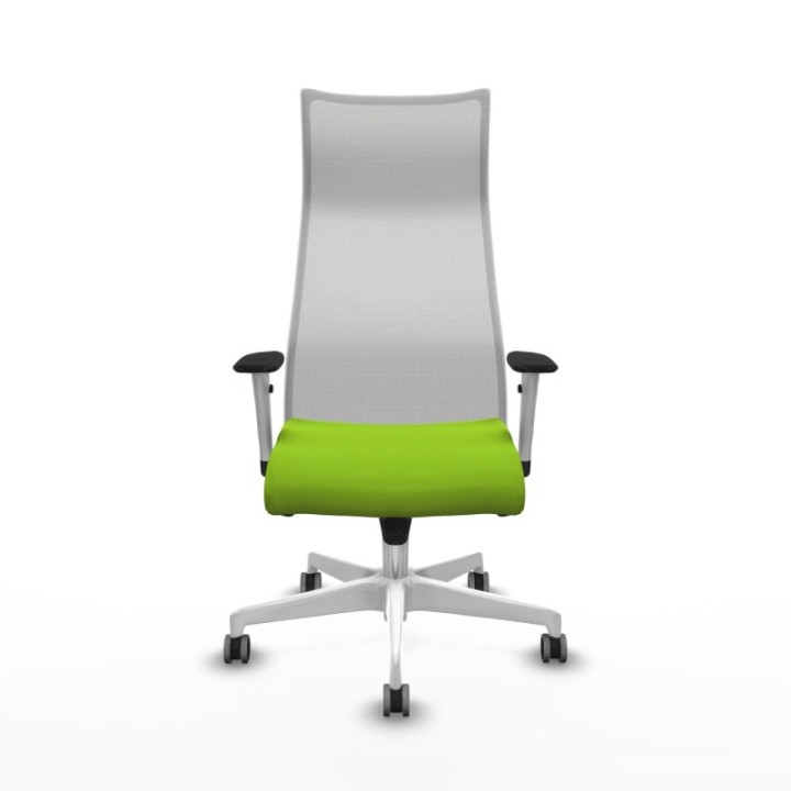 Albacete malla sincro malla blanca similpiel pistacho brazos blancos base blanca ruedas 65mm engomadas