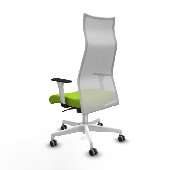 Albacete malla sincro malla blanca similpiel pistacho brazos blancos base blanca ruedas 65mm engomadas