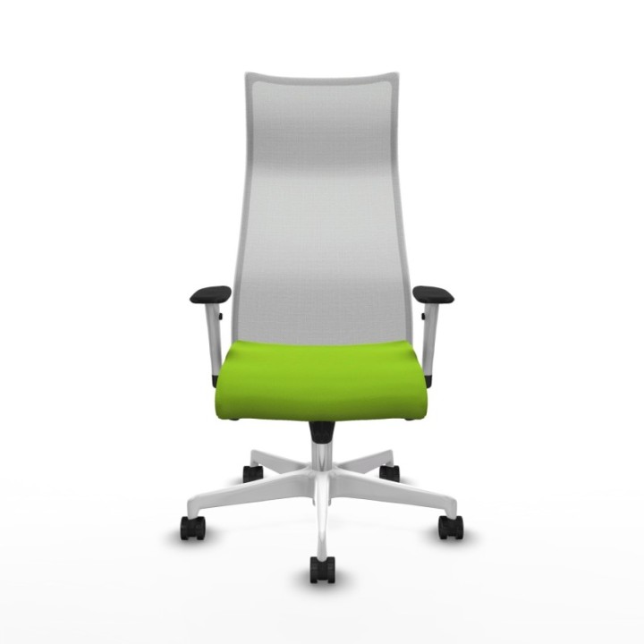 Albacete malla sincro malla blanca similpiel pistacho brazos blancos base blanca ruedas 65 mm nailon