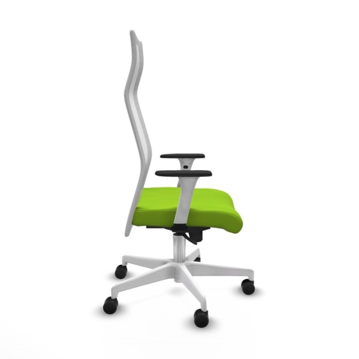 Albacete malla sincro malla blanca similpiel pistacho brazos blancos base blanca ruedas 65 mm nailon