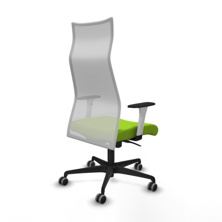 Albacete malla sincro malla blanca similpiel pistacho brazos blancos base nailon ruedas 65mm engomadas