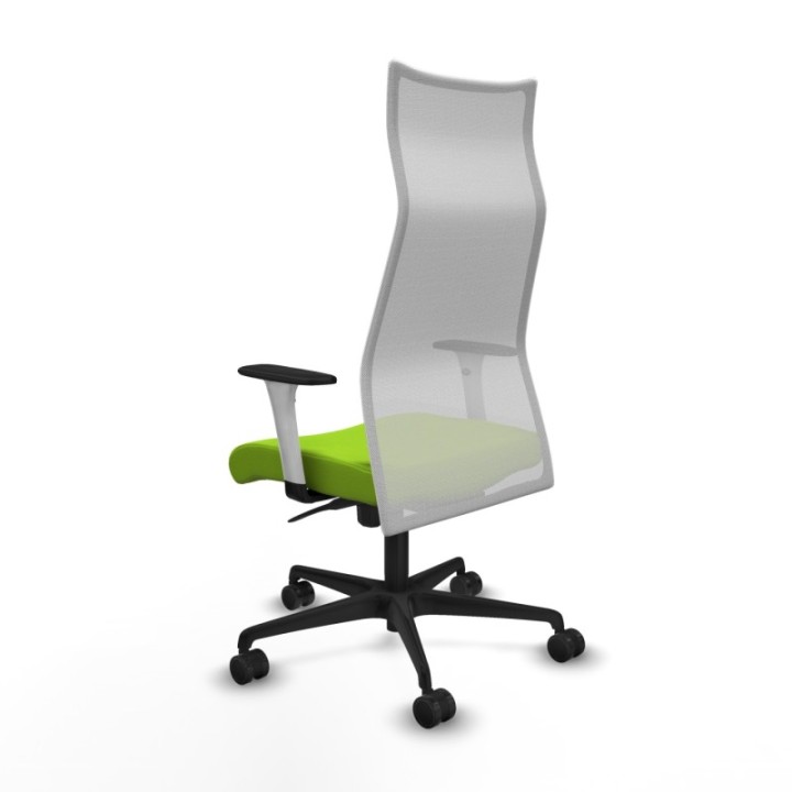 Albacete malla sincro malla blanca similpiel pistacho brazos blancos base nailon ruedas 65 mm nailon