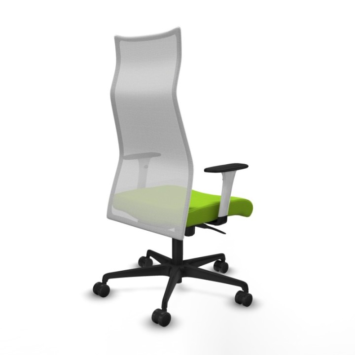 Albacete malla sincro malla blanca similpiel pistacho brazos blancos base nailon ruedas 65 mm nailon