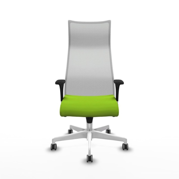 Albacete malla sincro malla blanca similpiel pistacho brazos 1D base blanca ruedas 65mm engomadas