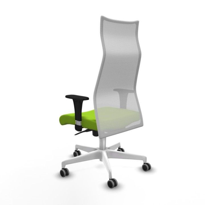 Albacete malla sincro malla blanca similpiel pistacho brazos 1D base blanca ruedas 65mm engomadas