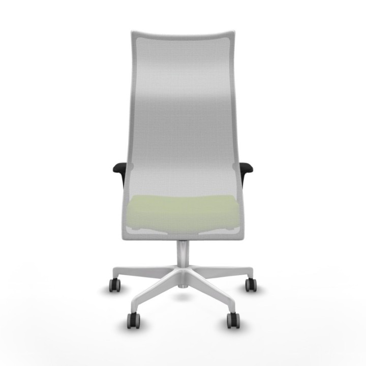 Albacete malla sincro malla blanca similpiel pistacho brazos 1D base blanca ruedas 65mm engomadas