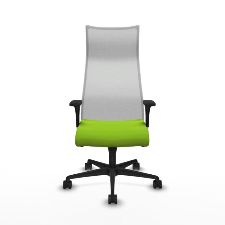 Albacete malla sincro malla blanca similpiel pistacho brazos 1D base nailon ruedas 65 mm nailon