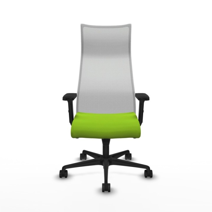 Albacete malla sincro malla blanca similpiel pistacho brazos 2D base nailon ruedas 65 mm nailon