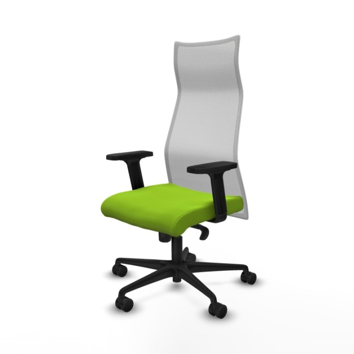 Albacete malla sincro malla blanca similpiel pistacho brazos 2D base nailon ruedas 65 mm nailon