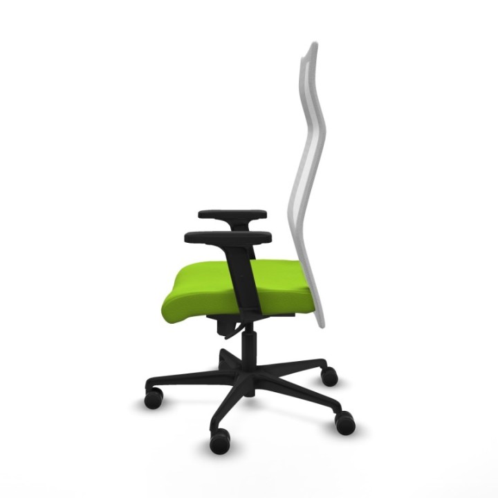 Albacete malla sincro malla blanca similpiel pistacho brazos 2D base nailon ruedas 65 mm nailon