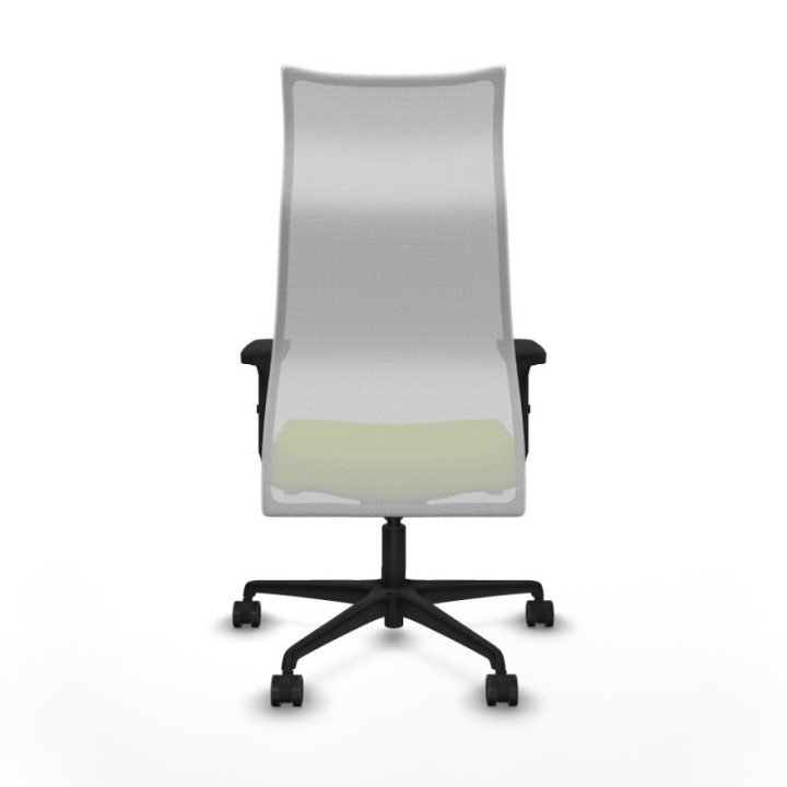 Albacete malla sincro malla blanca similpiel pistacho brazos 2D base nailon ruedas 65 mm nailon