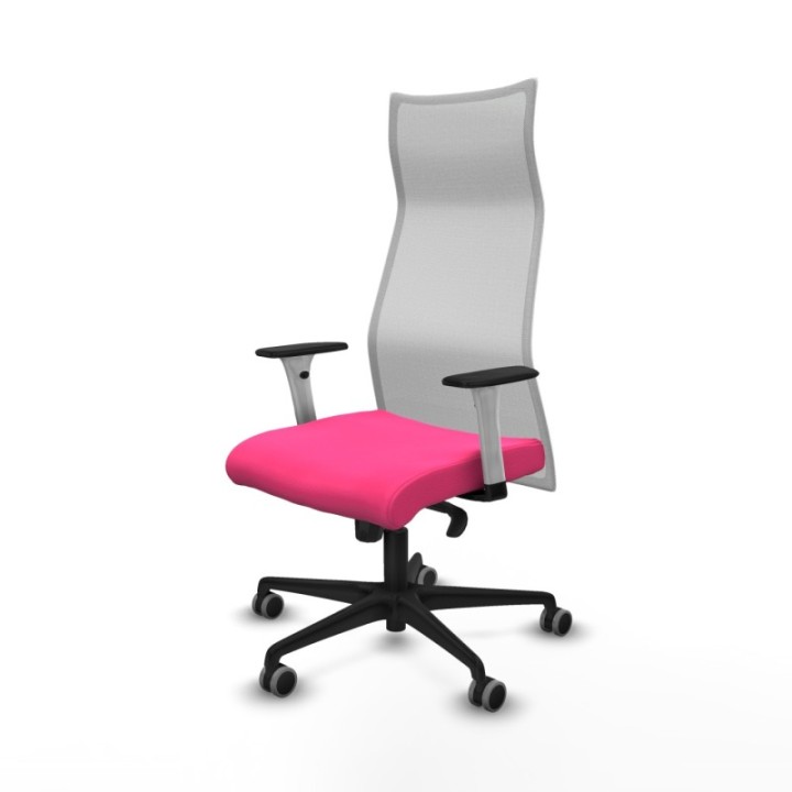 Albacete malla sincro malla blanca similpiel rosa brazos blancos base nailon ruedas 65mm engomadas