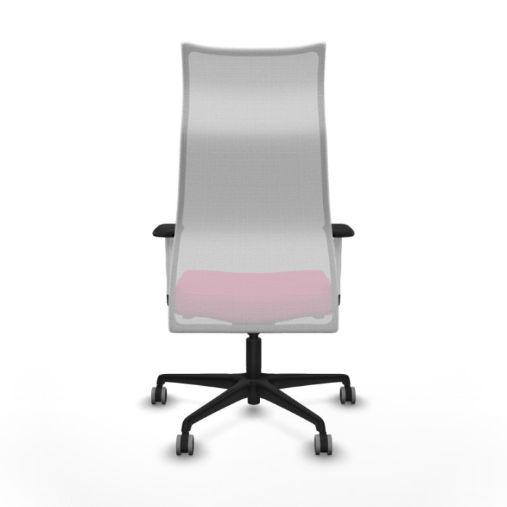 Albacete malla sincro malla blanca similpiel rosa brazos blancos base nailon ruedas 65mm engomadas