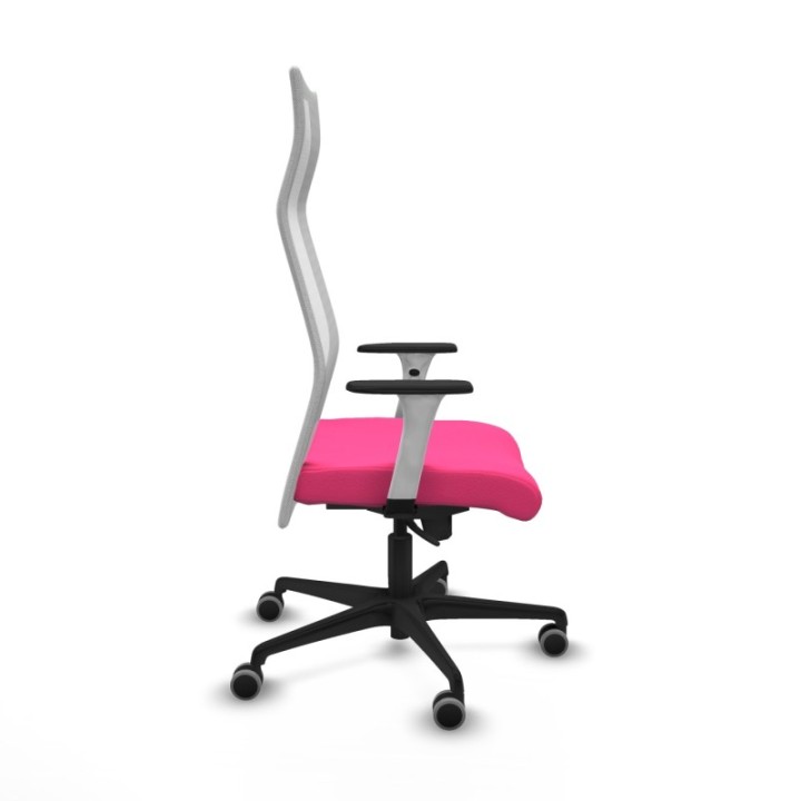 Albacete malla sincro malla blanca similpiel rosa brazos blancos base nailon ruedas 65mm engomadas