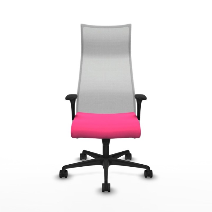 Albacete malla sincro malla blanca similpiel rosa brazos 1D base nailon ruedas 65 mm nailon