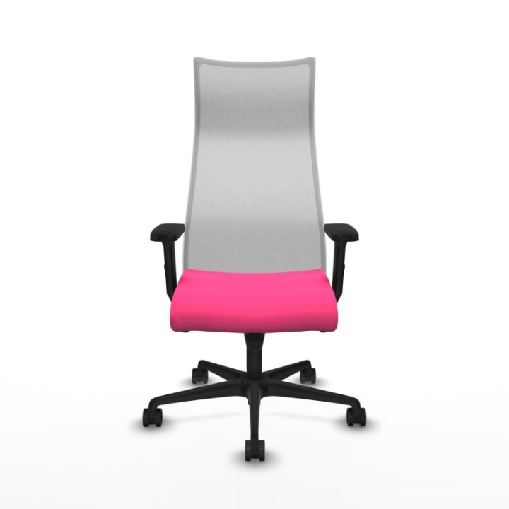 Albacete malla sincro malla blanca similpiel rosa brazos 2D base nailon ruedas 65 mm nailon