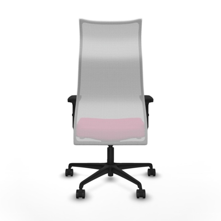 Albacete malla sincro malla blanca similpiel rosa brazos 2D base nailon ruedas 65 mm nailon