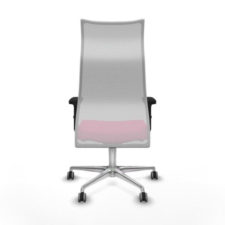 Albacete malla sincro malla blanca similpiel rosa brazos 2D base aluminio ruedas 65mm engomadas