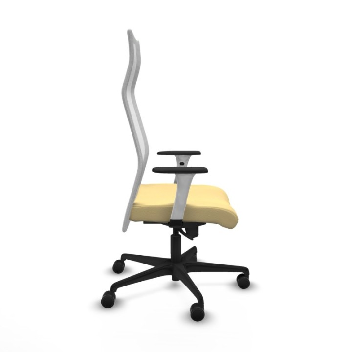 Albacete malla sincro malla blanca similpiel crema brazos blancos base nailon ruedas 65 mm nailon