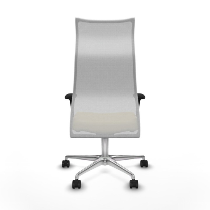 Albacete malla sincro malla blanca similpiel crema brazos 1D base aluminio ruedas 65 mm nailon