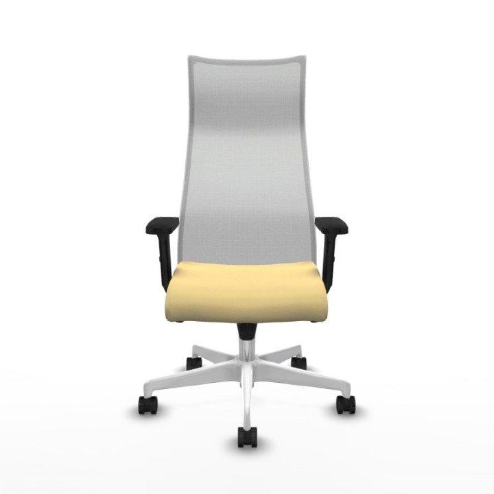 Albacete malla sincro malla blanca similpiel crema brazos 2D base blanca ruedas 65 mm nailon