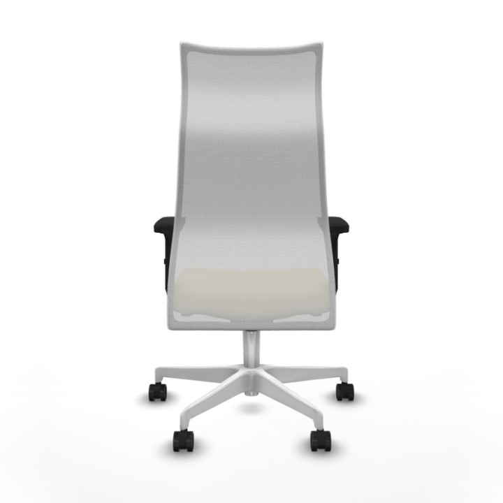 Albacete malla sincro malla blanca similpiel crema brazos 2D base blanca ruedas 65 mm nailon