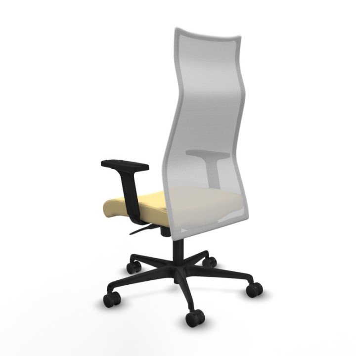 Albacete malla sincro malla blanca similpiel crema brazos 2D base nailon ruedas 65 mm nailon