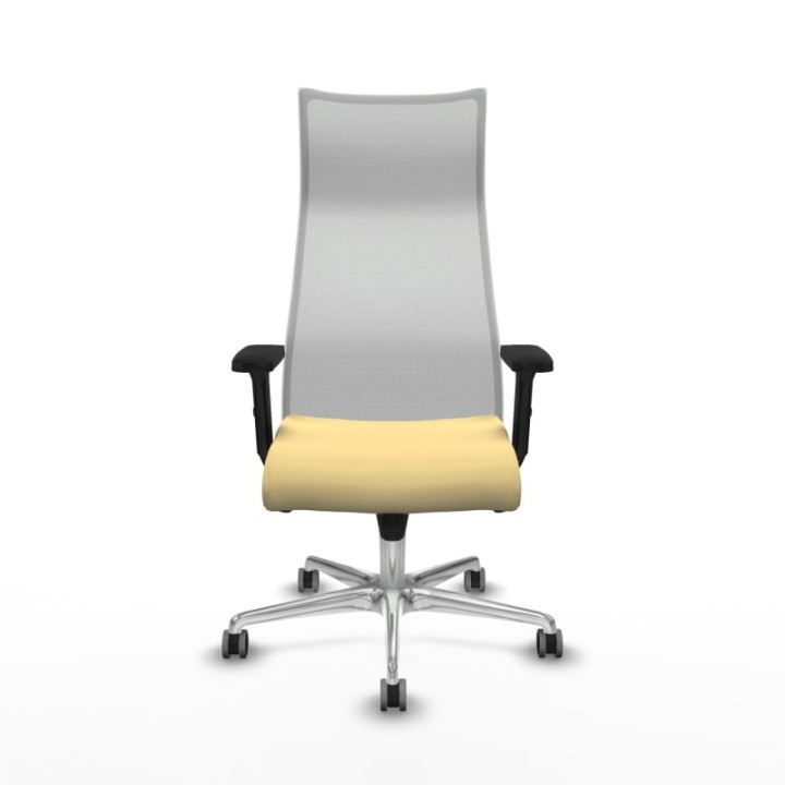 Albacete malla sincro malla blanca similpiel crema brazos 2D base aluminio ruedas 65mm engomadas