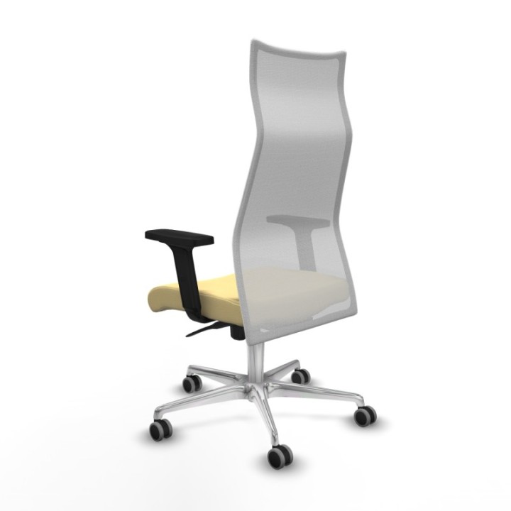 Albacete malla sincro malla blanca similpiel crema brazos 2D base aluminio ruedas 65mm engomadas