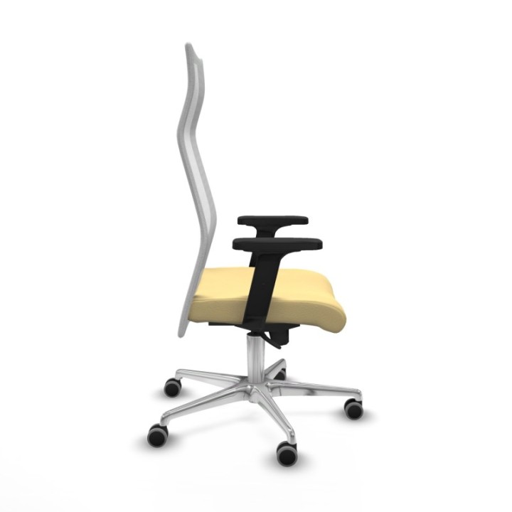 Albacete malla sincro malla blanca similpiel crema brazos 2D base aluminio ruedas 65mm engomadas