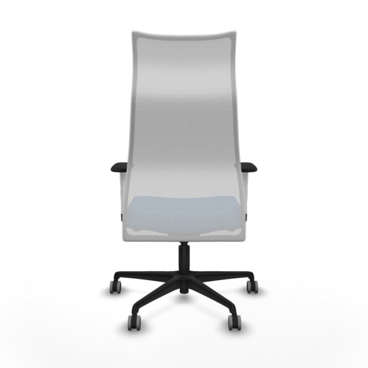 Albacete malla sincro malla blanca similpiel azul claro brazos blancos base nailon ruedas 65mm engomadas