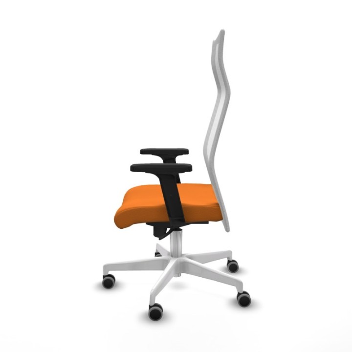 Albacete malla sincro malla blanca similpiel naranja brazos 2D base blanca ruedas 65mm engomadas