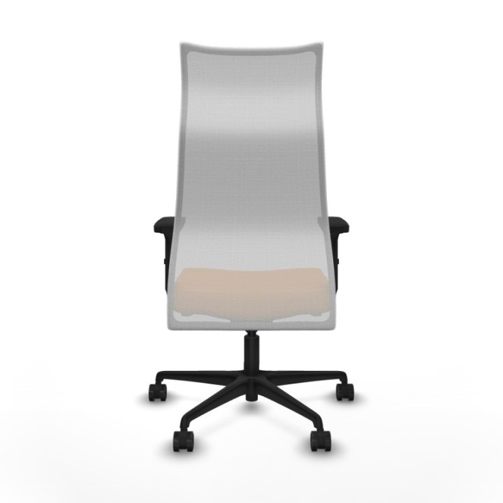 Albacete malla sincro malla blanca similpiel naranja brazos 2D base nailon ruedas 65 mm nailon