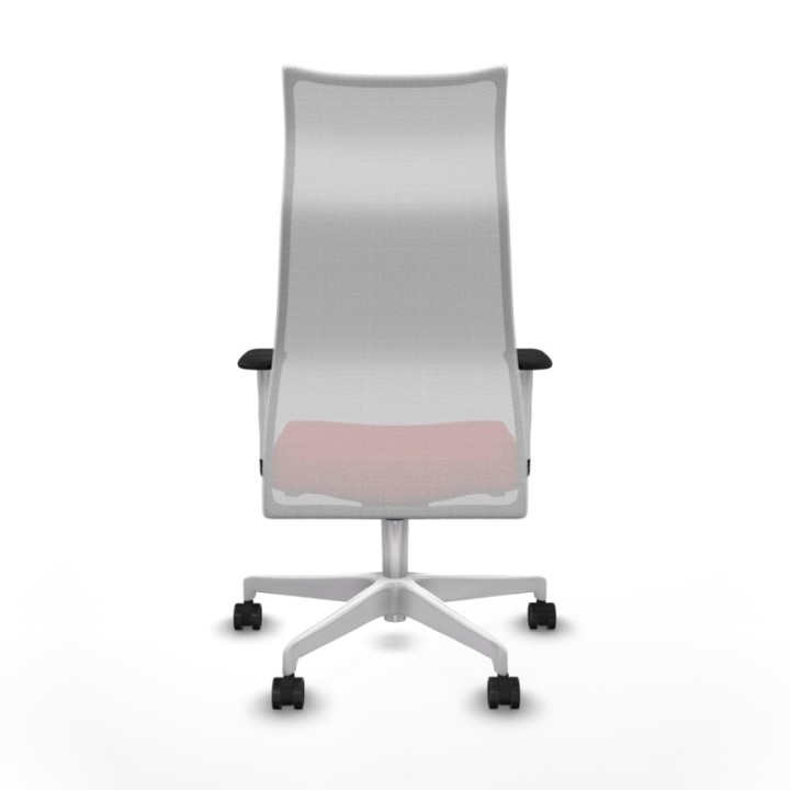 Albacete malla sincro malla blanca similpiel rojo brazos blancos base blanca ruedas 65 mm nailon