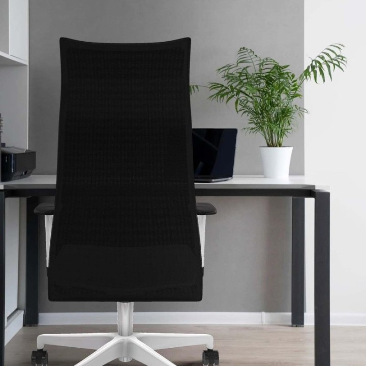 Albacete malla sincro malla blanca similpiel rojo brazos blancos base blanca ruedas 65 mm nailon