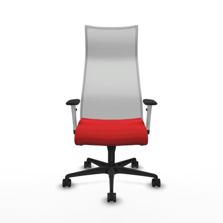 Albacete malla sincro malla blanca similpiel rojo brazos blancos base nailon ruedas 65 mm nailon